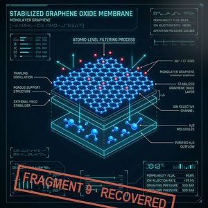 Recovered blueprint of a graphene desalination membrane filtering salt from seawater